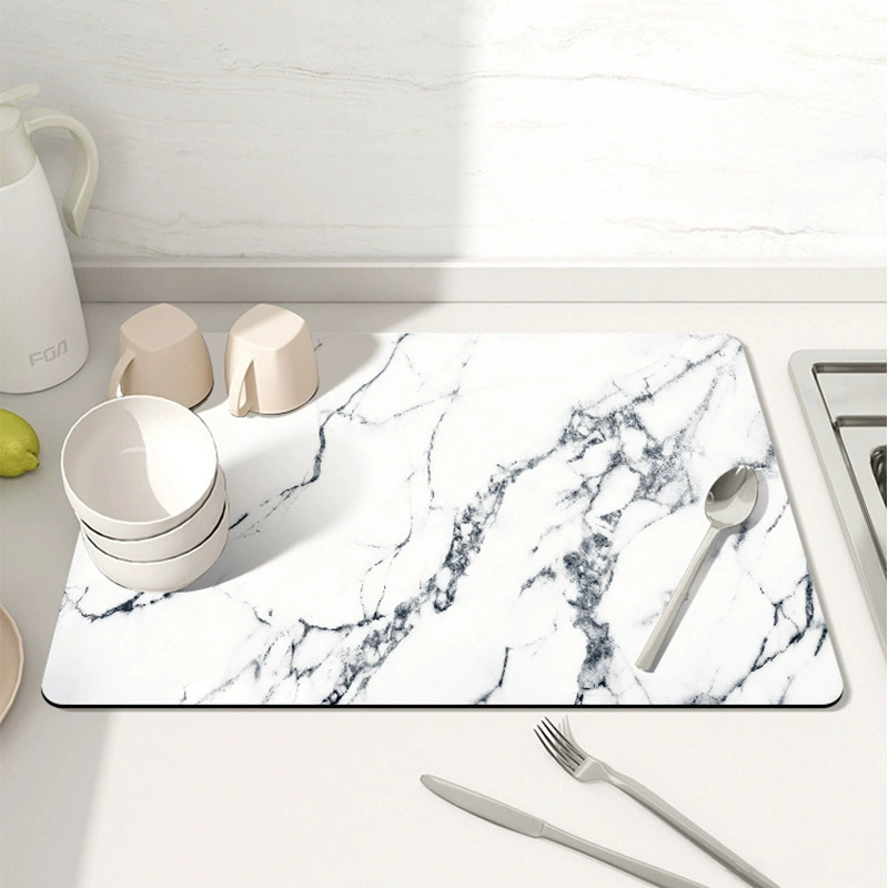 Kitchen drain pad desktop tableware drying cushion cushion table diatom mud sucking tea table pad