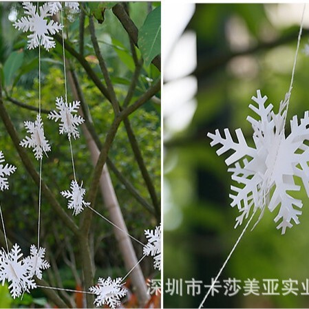 鏡面珠光3d雪花花旗クリスマス新年冬誕生日パーティーショーウインドー装飾配置|undefined