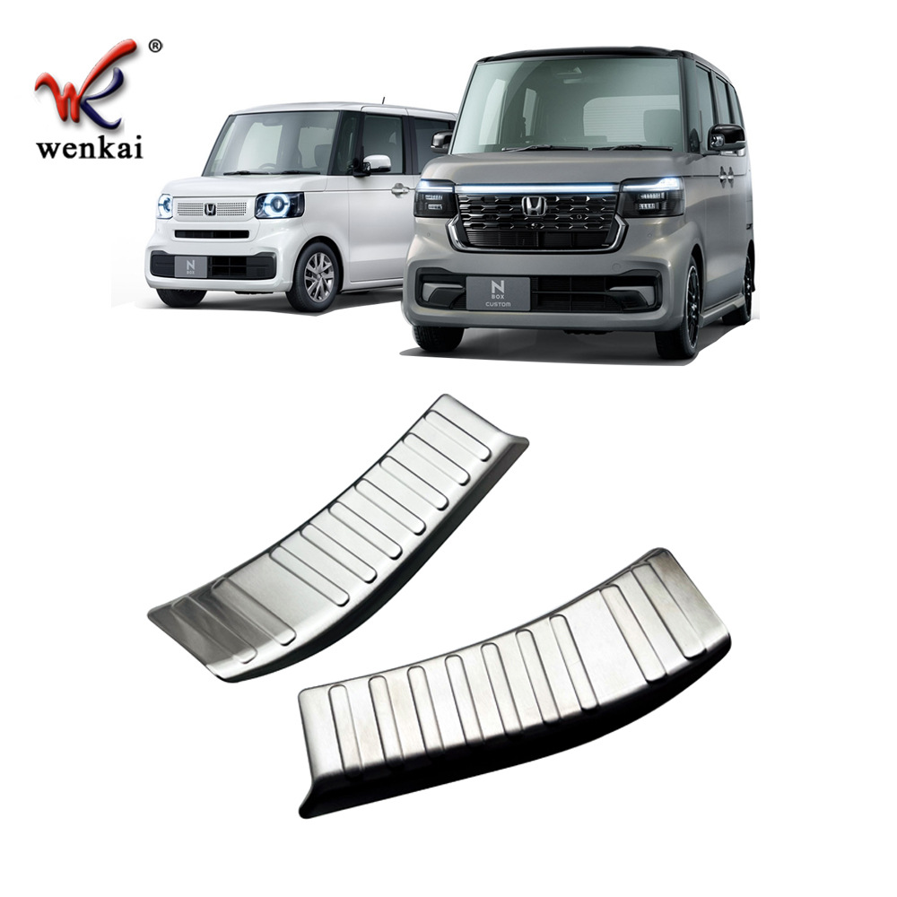 Adecuado para Honda N-BOX JF5/6 modificado tronco puerta trasera Placa de guardia especial tronco pedal de acero inoxidable