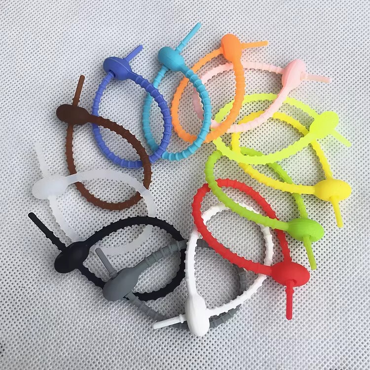 Colorful Silicone Tie Tadpole Key Chain DIY Bag Accessories Keychain Lanyard Simple Storage Rope