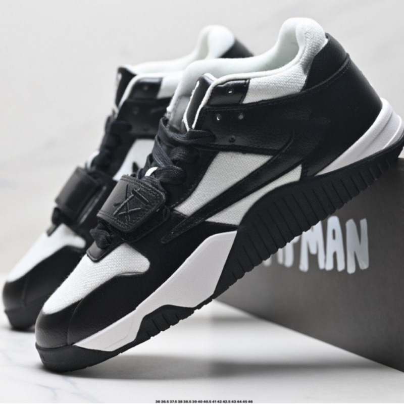 Putian Shoes Pure Original First Layer Leather Cut the Check Travis Scott Aj Reverse Hook Joint Basketball Shoes