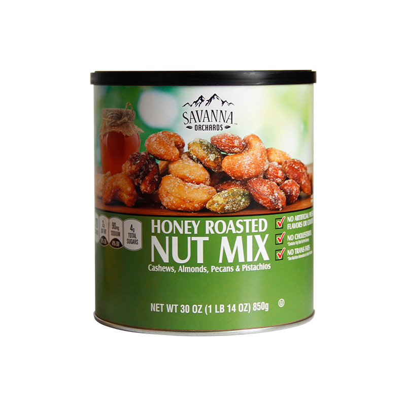 美国原装进口savanna蜂蜜烘烤混合坚果850g（绿罐）