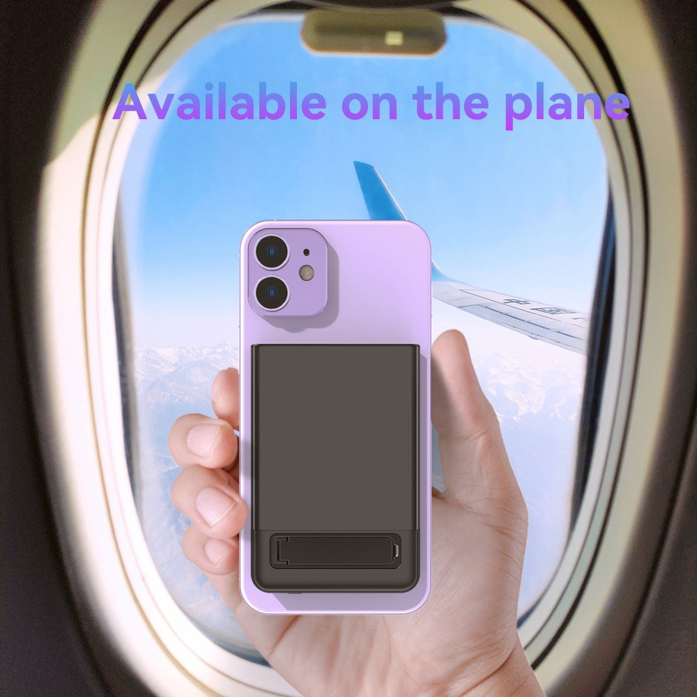 Popular Ultra-thin Bracket Magnetic Magsaf Wireless Power Bank 5 Thousand PD20w Fast Charging Mobile Power Supply Can Order LOGO