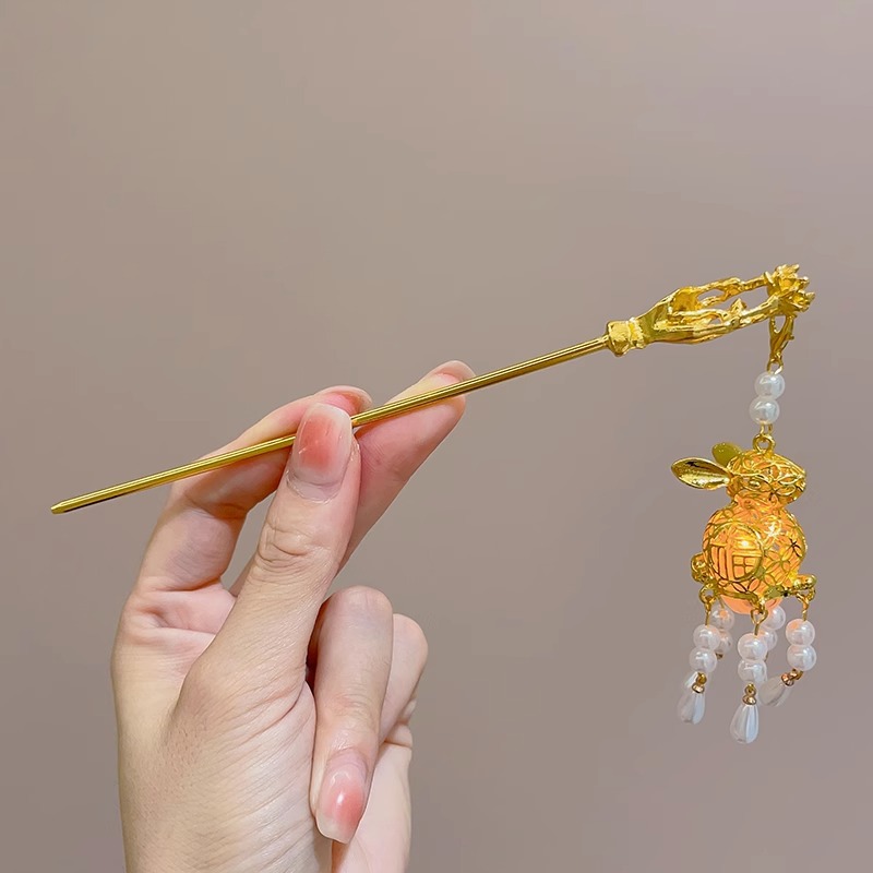 Estilo antiguo borla horquilla de las mujeres nuevo estilo chino mapache Han accesorios de ropa de alta calidad updo pelo Maxi falda horquilla paso agitar tocado