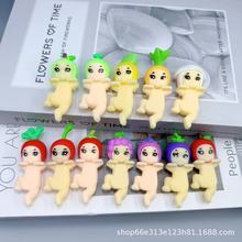 跨境新品趴趴娃娃盲盒车载摆件装饰PVC软胶配件趴趴天使水果系列