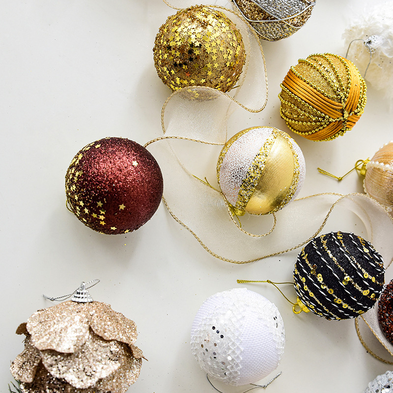 クリスマス装飾品クリスマスボール吊りボール彩色ボールクリスマスツリー吊り飾りカラーボールdiy部品配置|undefined