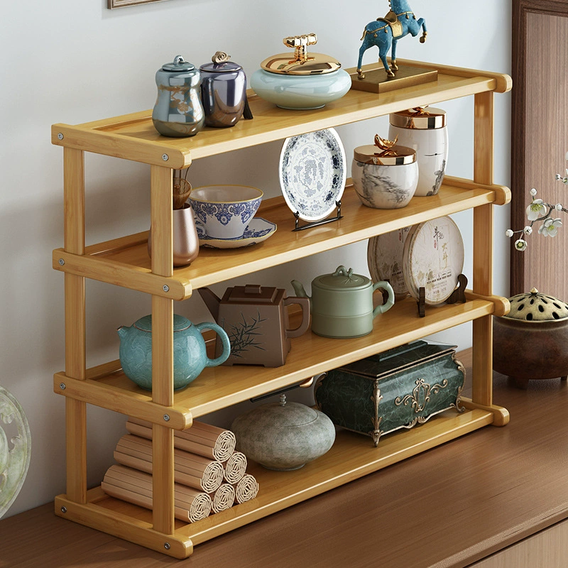 Настольная маленькая полка для хранения чашек чая с дренажем, многослойная стойка для демонстрации чайного сервиза из фиолетовой глины.