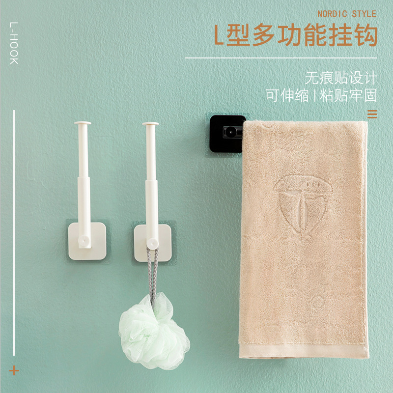 330 ponche-libre perezoso trapo rack cocina plástico rollo de papel rack de almacenamiento retráctil en forma de L cara toalla rack