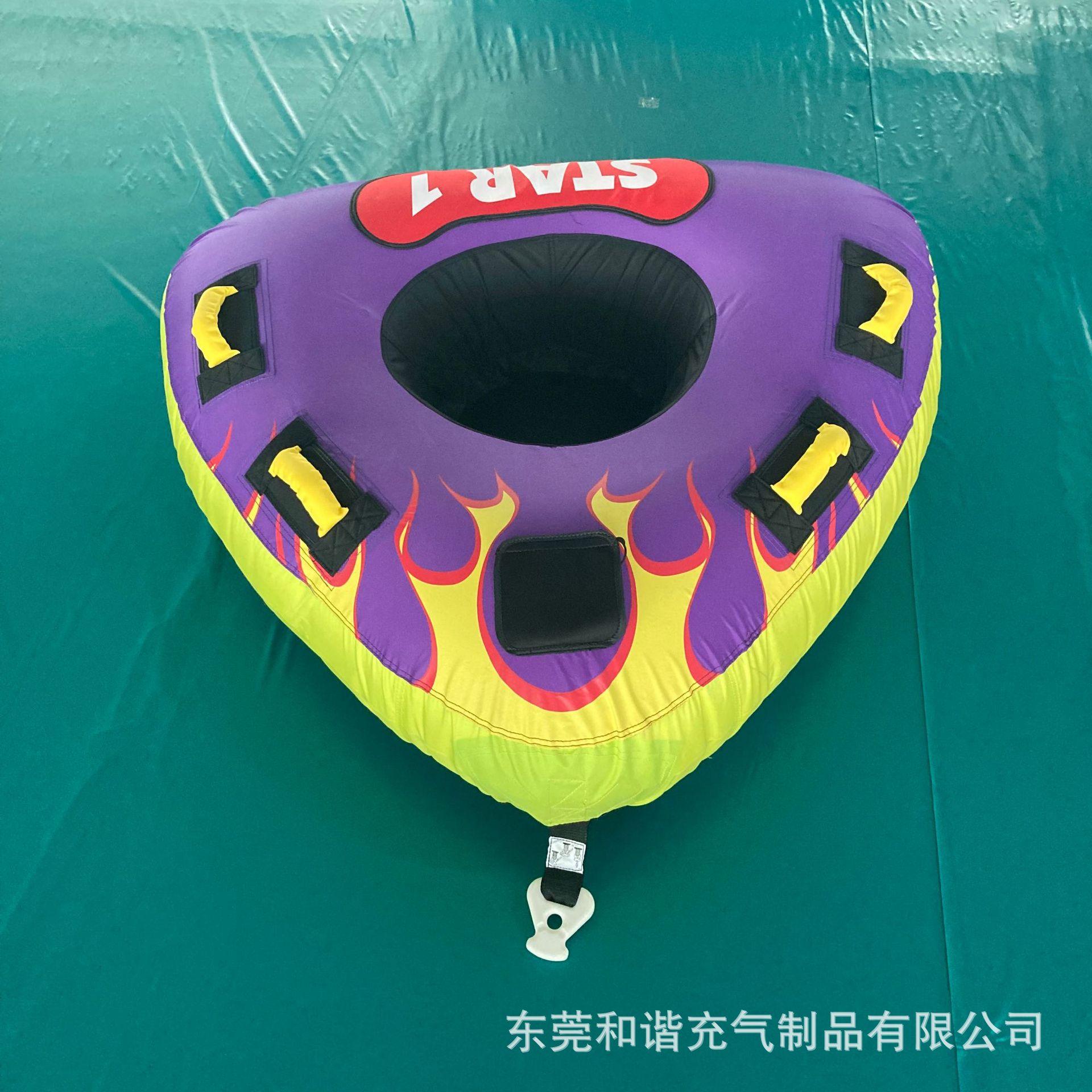 Fábrica de suministro de anillo de tracción de agua de una sola persona, anillo de tracción de esquí de agua de PVC inflado, anillo de tracción de esquí de agua de doble persona