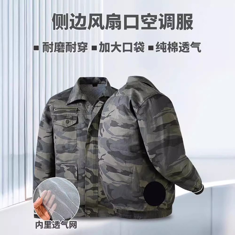 Newly Upgraded Side Hole Anti-scalding Top Clothes Cooling Refrigeration Air Conditioning Clothes Site Work Clothes Summer Anti-heatstroke Men's Thin