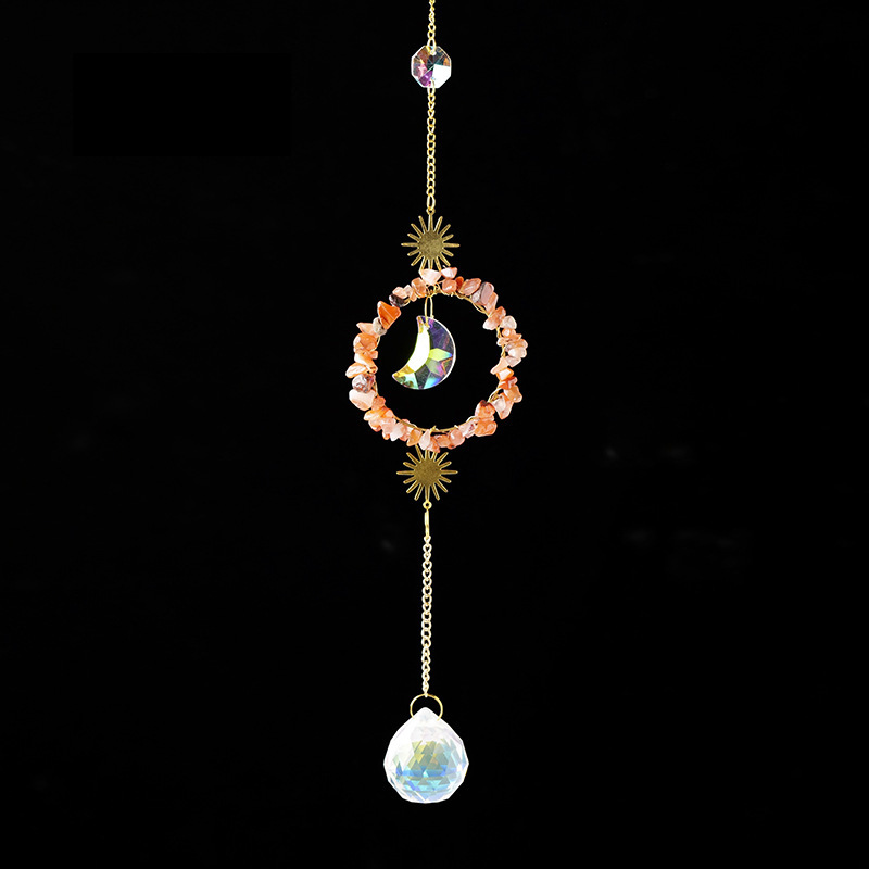 빨간 마노 자갈 달 바람 차임