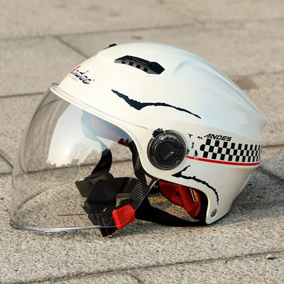 Motosiklet kaskı (dəbilqə) — Safety Helmet for Electric Motorcycles, Suitable - off-white-speed-track-single-lens-transparent-lens-one-size-fits-all