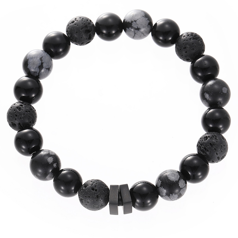 Bracelets Classification IG Style Simple Style Geometric Star Natural Stone Titanium Steel Beaded Couple Bracelets