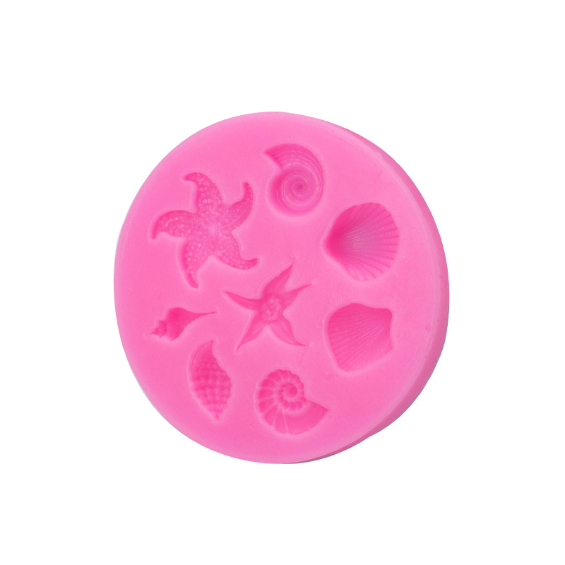 DIY líquido fondant molde de silicona arcilla suave cerámica DIY serie marina molde modelado concha de mar