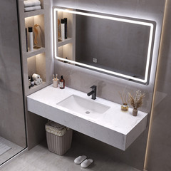 G3YN Hotel Simple Style Bathroom Sink Combination Marble Face Basin Sanitary Ware Bathroom Vanity Countertop Sink Vanity