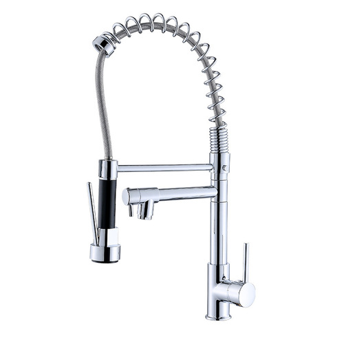 Foreign trade Amazon kitchen faucet hot and cold spring pull-out kitchen sink sink stainless steel mixing valve