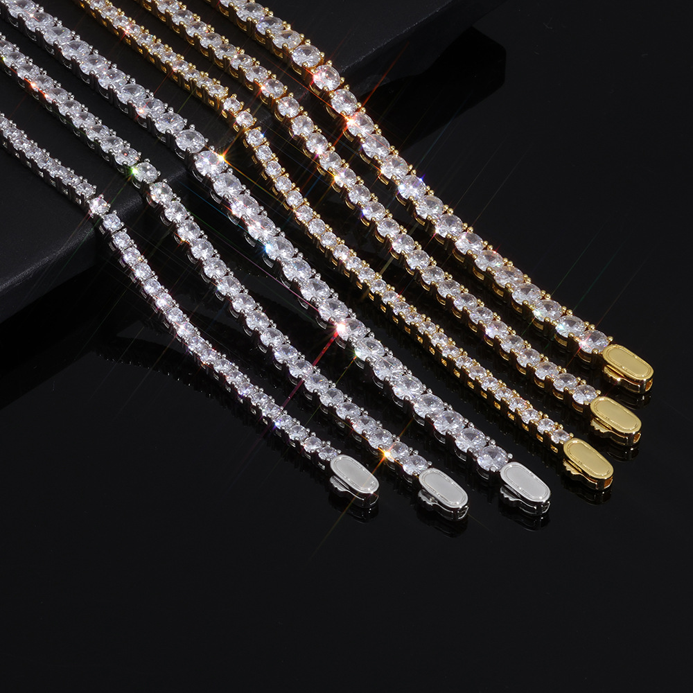 Men's Tennis Necklace With Zircon Stones Hip-hop Style Accessory_voghion.com
