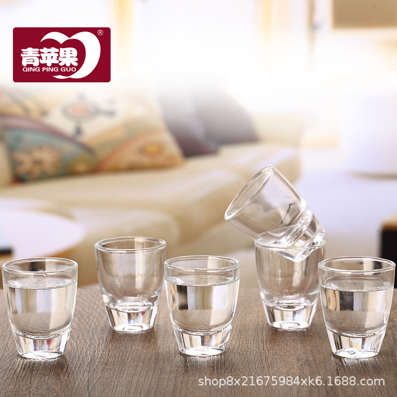 Manzana verde vidrio blanco copa de vino transparente taza de fondo grueso taza de bala espíritus del hogar taza de vino de regalo conjunto traje