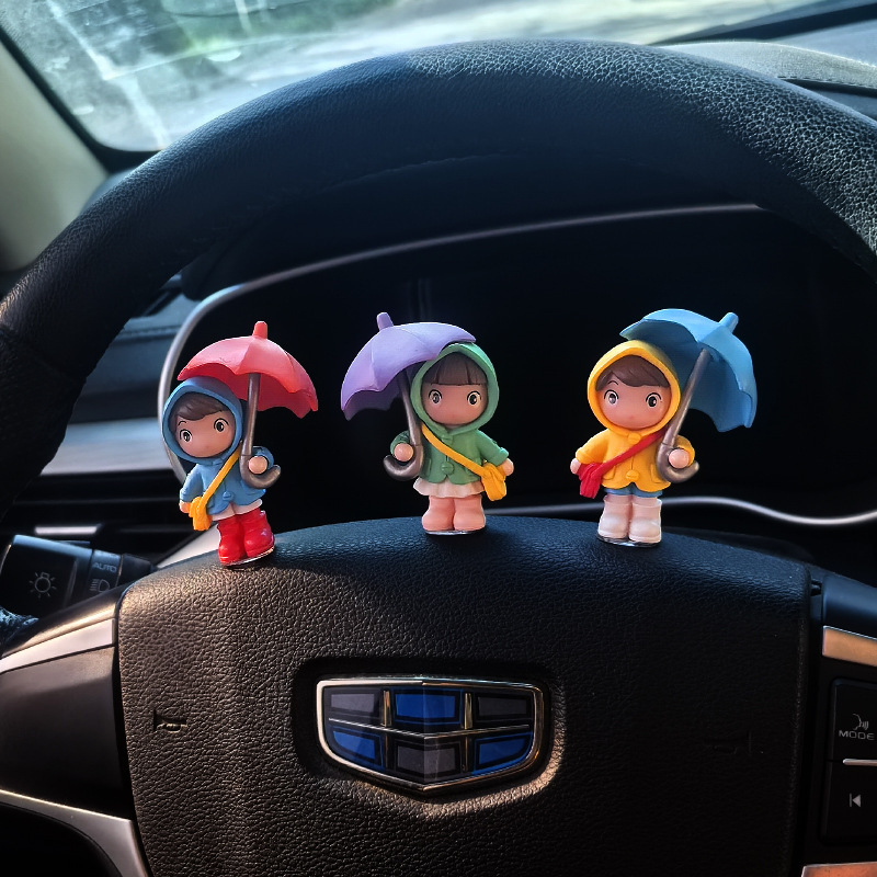 Lindo paraguas de dibujos animados niña decoración de coche accesorios de coche coche consola central de coche productos de decoración de ventana