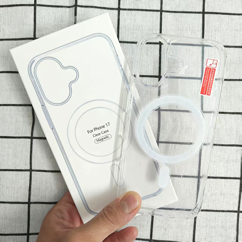 Transparent Magnetic Phone Case Suitable for Apple 17 Anti-Fall and Durable Protective Cover Magsafe Hard Case Transparent Magnetic Phone Case Suitable for Apple 17 Anti-Fall and Durable Protective Cover Magsafe Hard Case