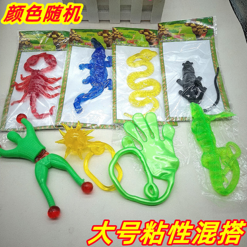 Large sticky toy simulation Spider-Man Palm crocodile snake trick funny children's toy School student stall