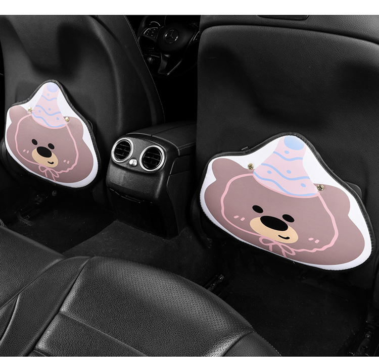 Birthday Bear Short Chair Back Anti-kick Pad Children's Rear Seat Protective Pad Anti-dirty Protective Pad for Car Anti-kick Pad