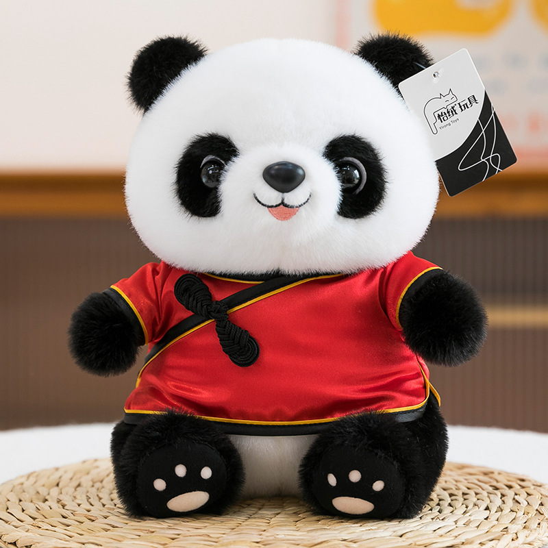 Tesoro nacional panda muñeca colgante Tang traje chino Chengdu panda muñeca regalo de cumpleaños impresa logotipo juguetes de peluche