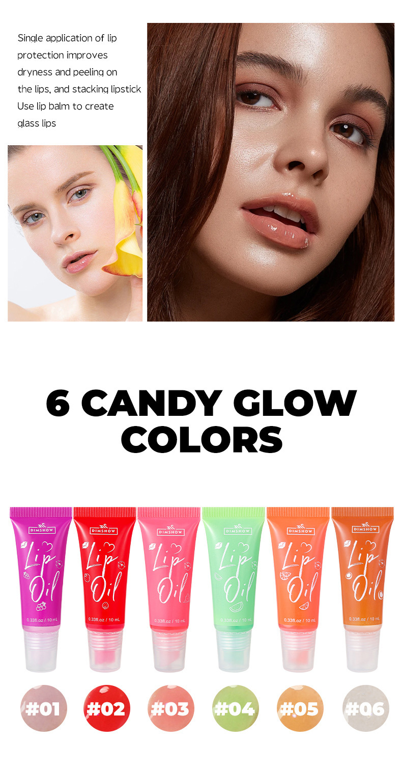 DIMSHOW Fruit-Flavored 6-color Soft Lip Balm Lip Gloss Lip Oil undefined