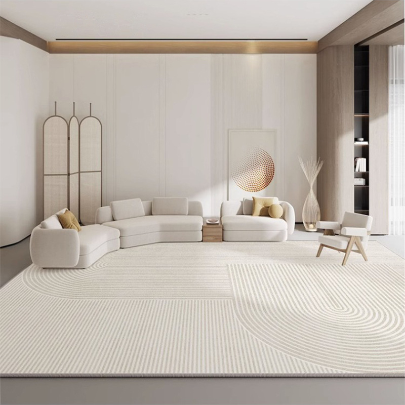 Alfombra de lujo ligera alfombra de lana de cristal alfombra de dormitorio alfombra de cama alfombra de gran área piso al por mayor