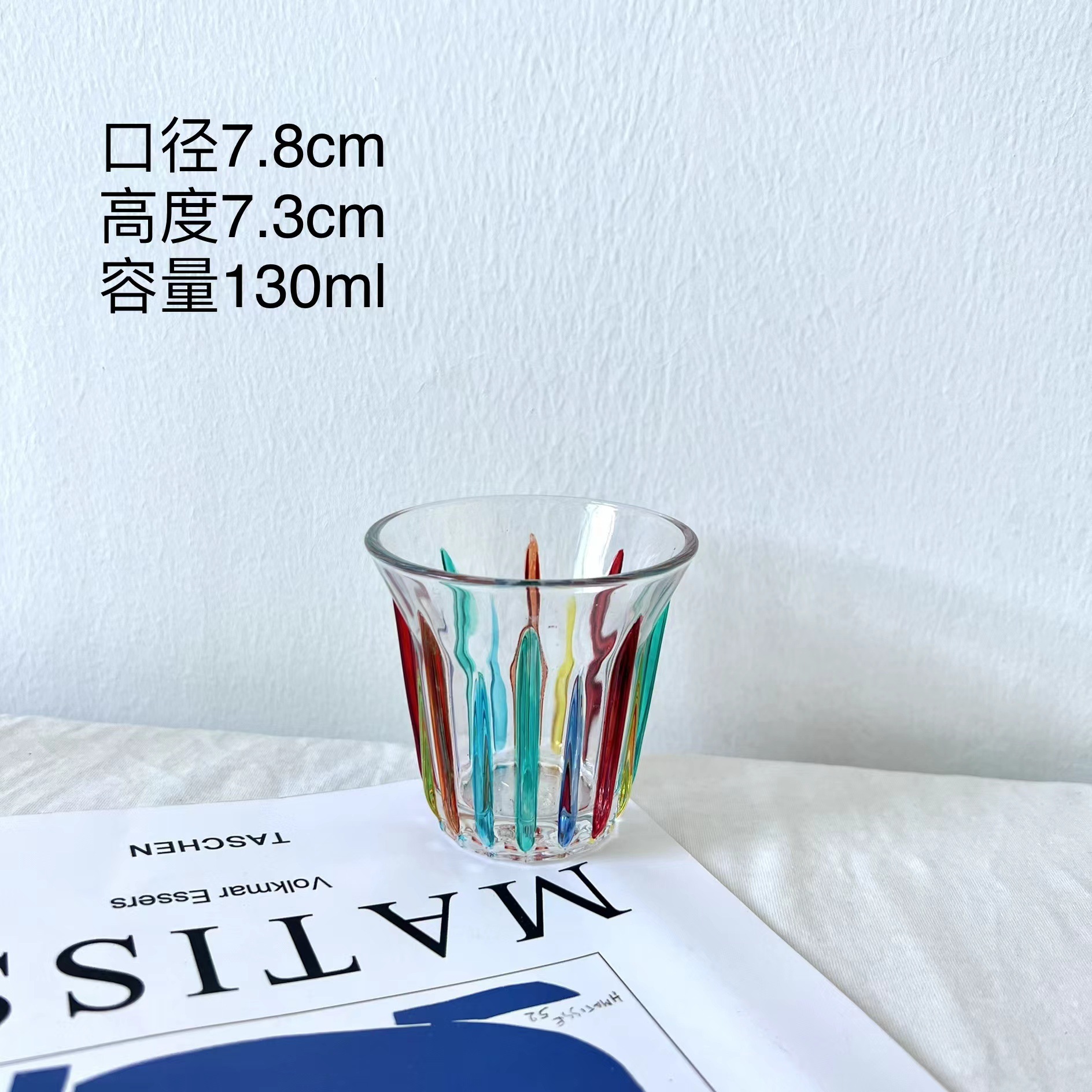 Taza de café pintada vidrio templado pintado a mano bombarderos americanos coloridos retrógrados transparentes sucios Latte Australia