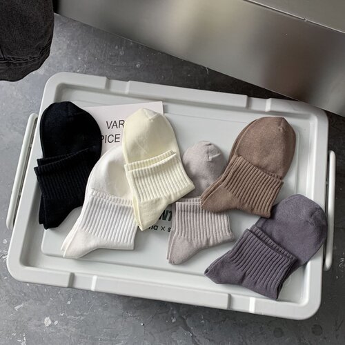 Zhuji Hosiery Spring and Summer Solid Color Highly Durable Casual Men's Cotton Mid-Calf Socks Thin Breathable Short Socks Versatile