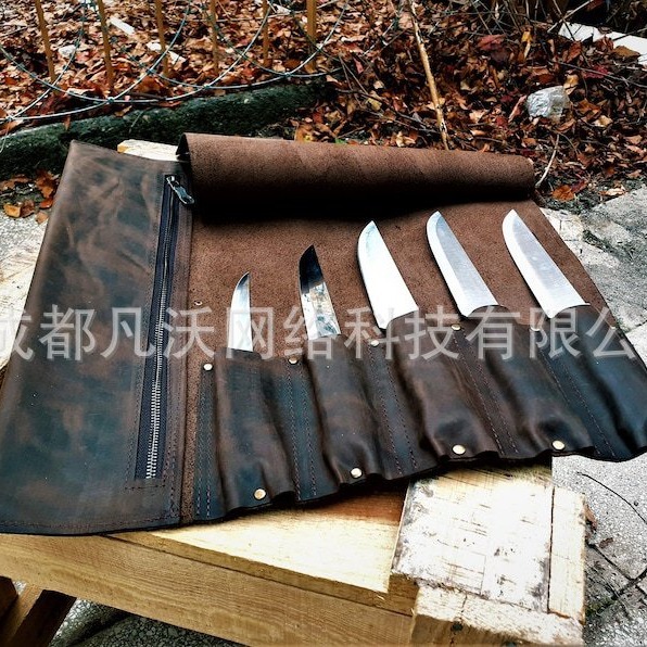 跨境亚马逊厨师刀袋厨师刀具收纳袋维京刀具收纳包中世纪皮革卷
