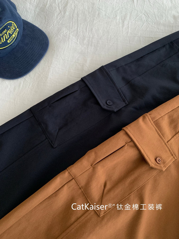 CatKaiser钛金棉工装裤秋新款束脚直筒两穿多口袋休闲时尚运动裤|undefined