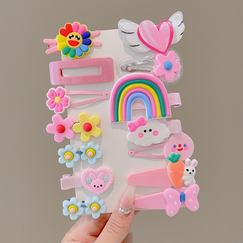 Pinza para el cabello para niños de dibujos animados coreanos, clip para flequillo en la frente femenina, horquilla rota lateral, horquilla de sentido avanzado, clip para bebé, tocado