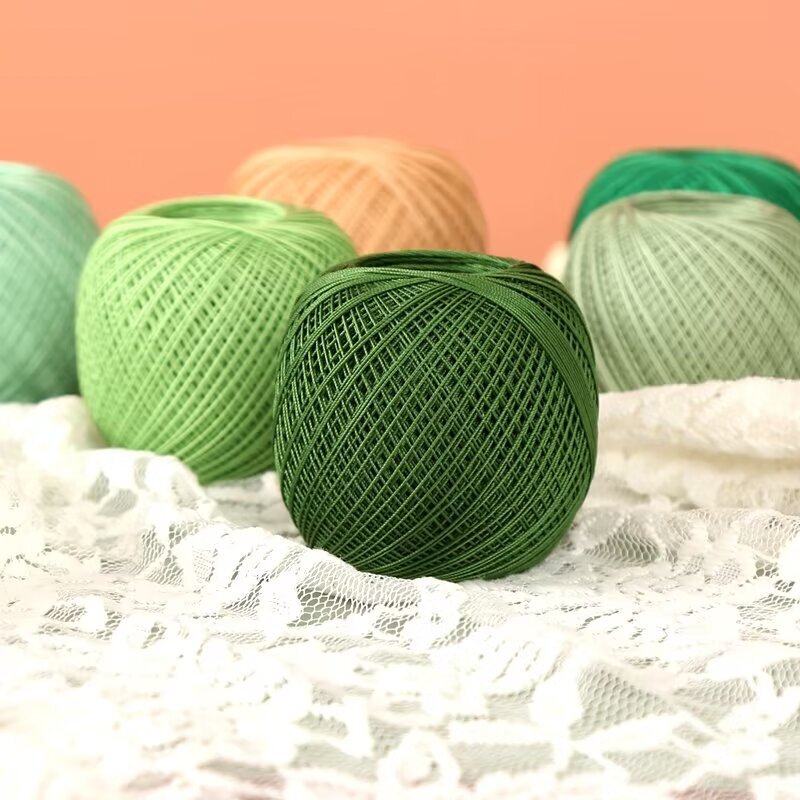 Cross-Border Wholesale No. 6 Strong Twist Pure Cotton Lace Yarn 50g Ball for Handmade Knitting Spring and Summer Crochet Tops, Thin Shirts, and Outerwear Yarn