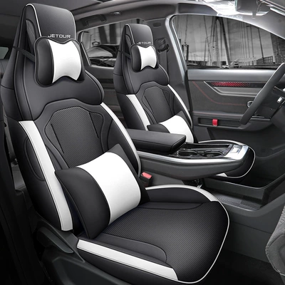 Modelə uyğun (Original) oturacaq örtükləri Seat Cushion Decoration Supplies Four - black-and-white-luxury-version-note-the-model-year-rear-half-pack