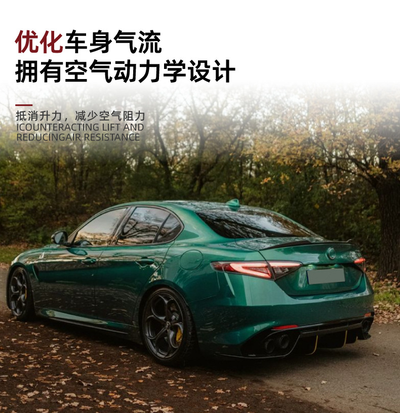 Suitable for Alfa Romeo Giulia 2015+ Rear Spoiler Car Sticker Exterior Decoration Cross-Border Modification