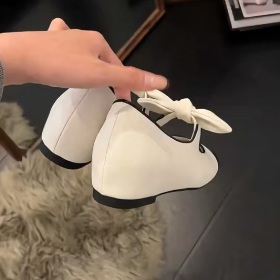 Edición de altura interior ~ arco de cuero grueso suela única zapatos de mujer de tacones gruesos zapatos de cuero de tacones altos zapatos de cama