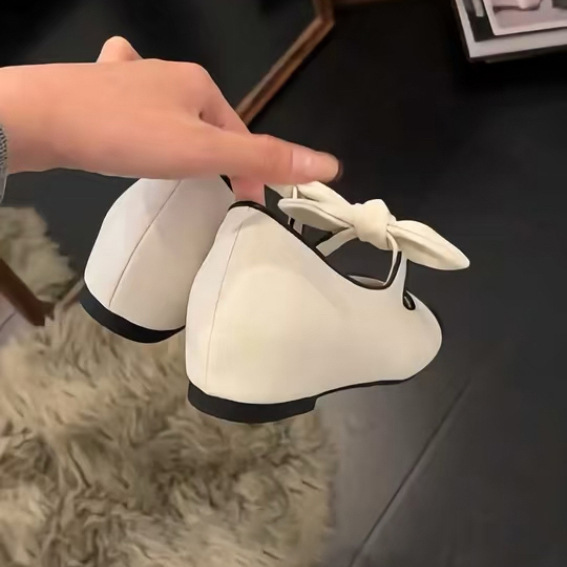 Inner Height-Increasing Version~Genuine Leather Bow-Knot Thick-Soled Mary Jane Shoes for Women, Chunky Heel Wedge Leather Shoes, High-Heeled Shoes, Loafers Inner Height-Increasing Version~Genuine Leather Bow-Knot Thick-Soled Mary Jane Shoes for Women, Chunky Heel Wedge Leather Shoes, High-Heeled Shoes, Loafers