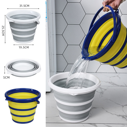 New 10L Folding Silicone Water Bucket Portable Camping Water Bucket