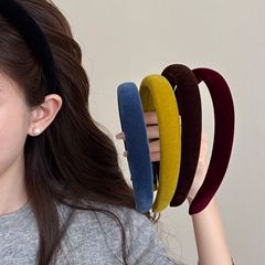 复古彩色丝绒宽边发箍女2025新款显脸小高颅顶洗脸压发头箍发饰