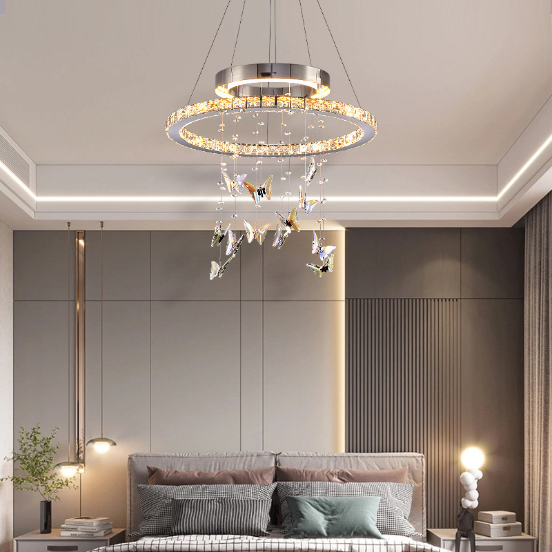 lámparas de sala de estar lujosas de alta calidad posmoderna diseñador de lámparas de lujo modernas de cristal de la atmósfera lámpara de cristal