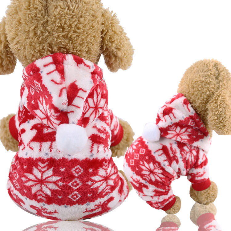 Pequeño perro mediano Año Nuevo perro gato suministros para mascotas ropa Otoño e Invierno cuatro pies ropa de algodón acolchado ropa de transformación fábrica al por mayor