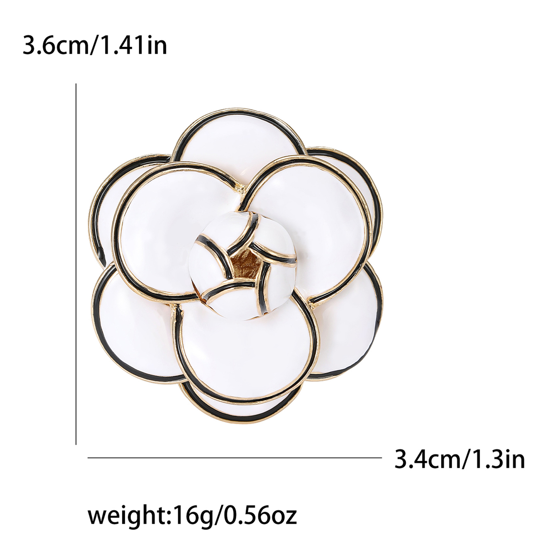 Korean-style Alloy Enamel Camellia Brooch, Simple Elegant Accessory For Coats And Suits, Anti-slip Pin_voghion.com