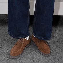 复古男士皮鞋春秋款德比鞋英伦2025新款通勤袋鼠鞋日系工装鞋休闲