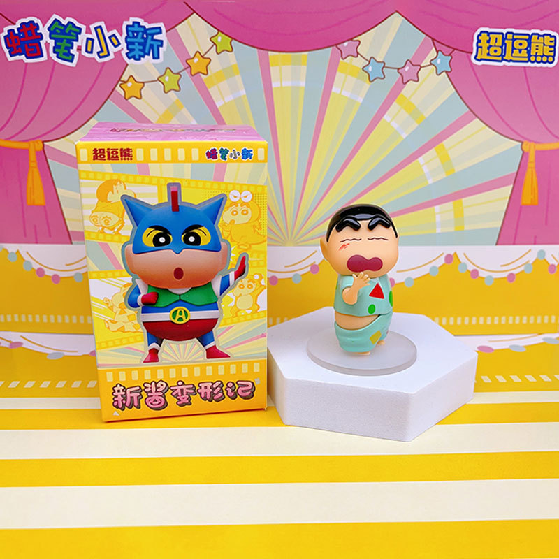 本物のクレヨンしんちゃんアニメトレンディなデスクトップ車の装飾品オフィスかわいいホーム漫画装飾ブラインドボックス|undefined