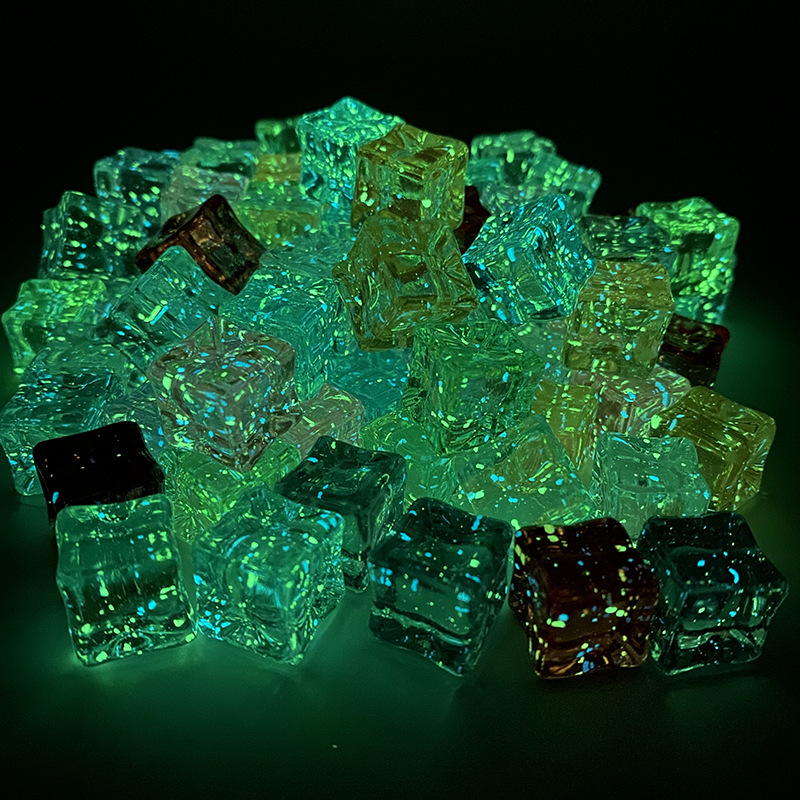 15mm starry sky fine luminous ice simulation high transparent luminous square luminous starry sky ice acrylic ice