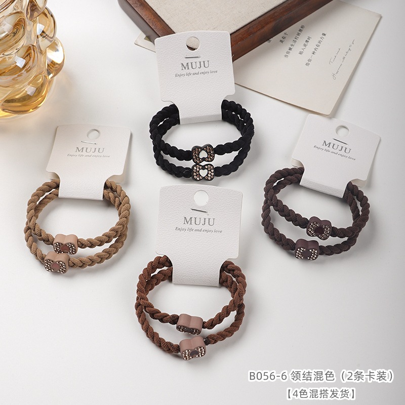 [Carga de tarjeta] sensación de alto nivel coreano de cabello de código de barras de moda de alta elasticidad de cabello anillo de cabello correa de cola de caballo