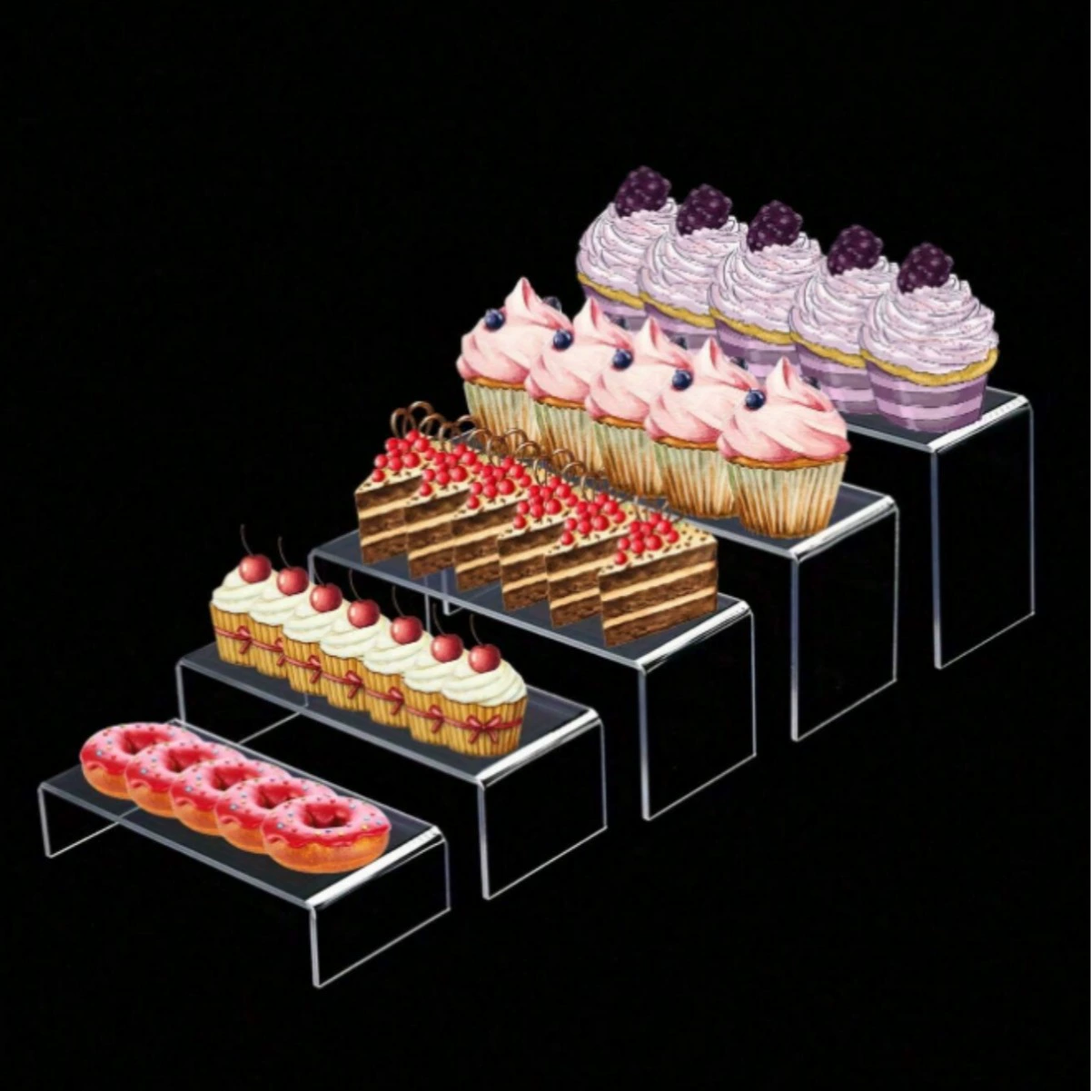 Акриловая U-образная полка для хранения, витрина ручной работы, хранилище для косметики и ювелирных изделий, стол для десертов, стол для тортов