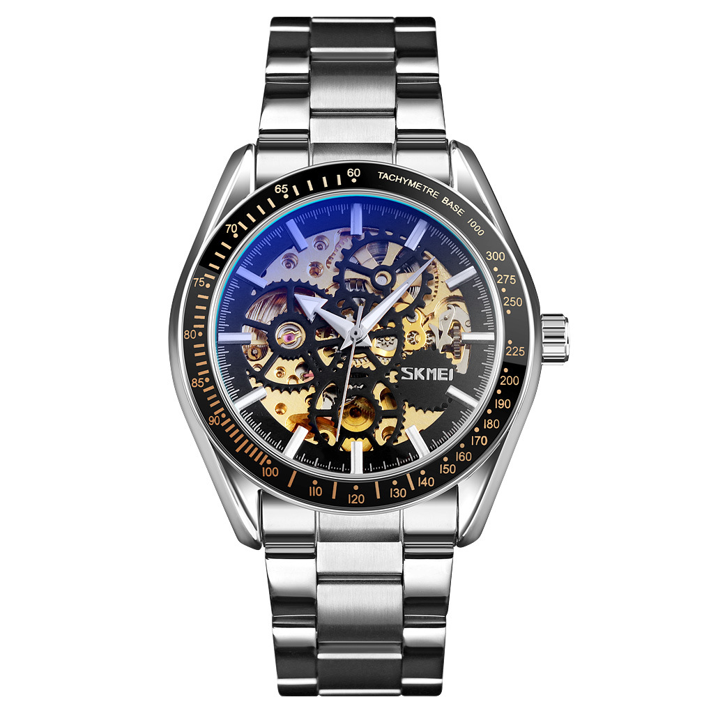 Reloj mecánico de acero impermeable para hombres relojes de negocios comercio exterior al por mayor regalos personalizados